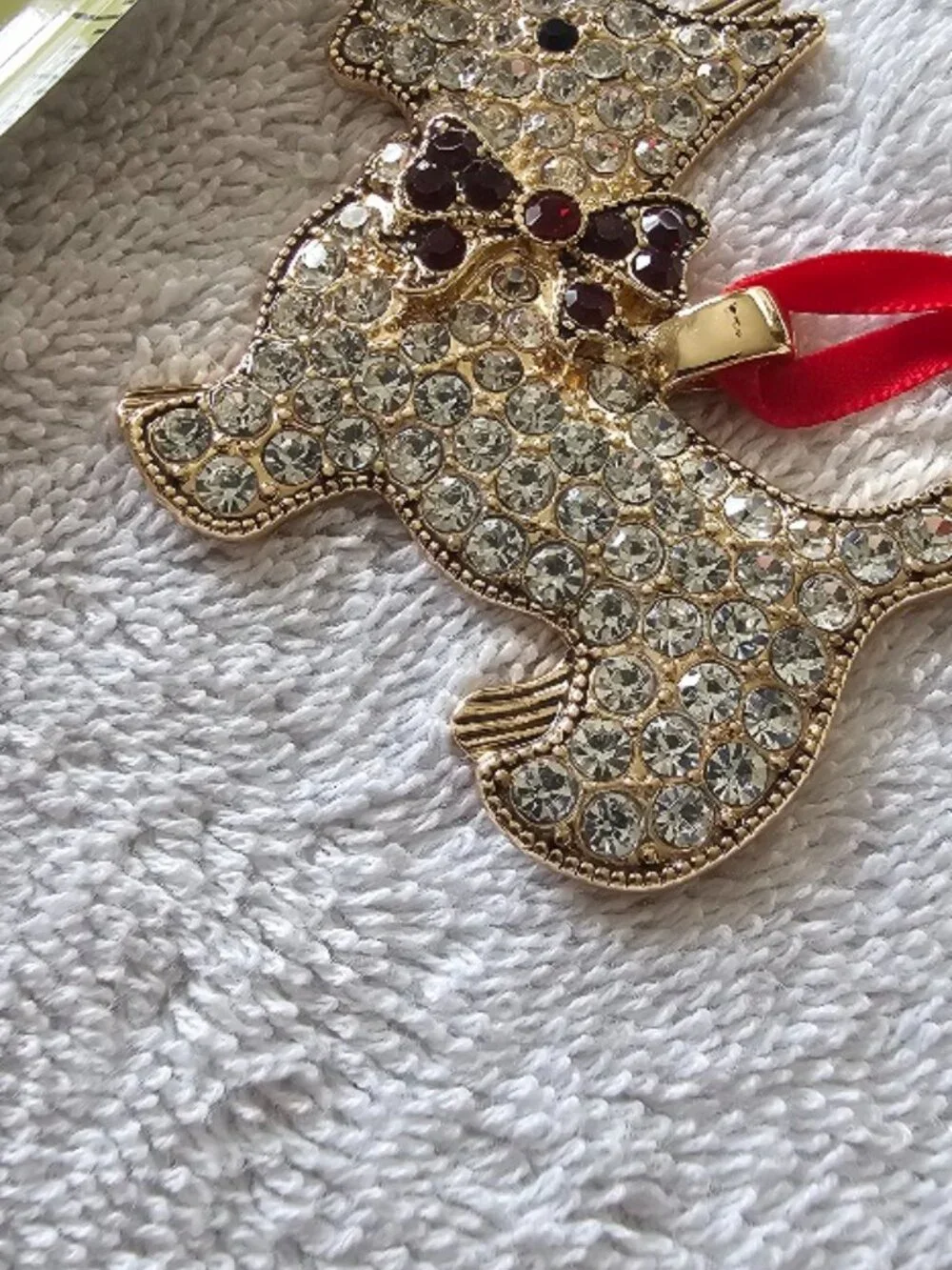 2024 Monet Gold Tone Crystal Rhinestone Westie Scottie Dog Bag Charm Ornament